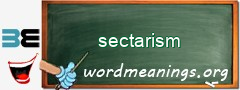 WordMeaning blackboard for sectarism